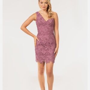 Dress the Population Lace Mini Dress in Purple